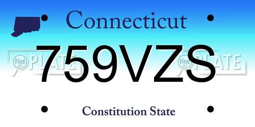 759VZS Connecticut License Plate
