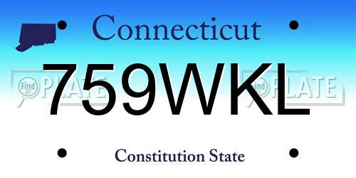 759WKL Connecticut License Plate