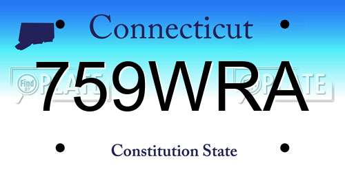 759WRA Connecticut License Plate