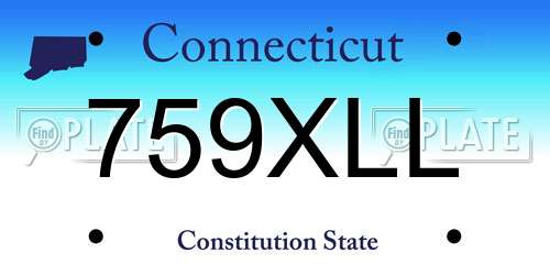 759XLL Connecticut License Plate
