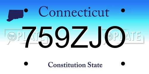 759ZJO Connecticut License Plate