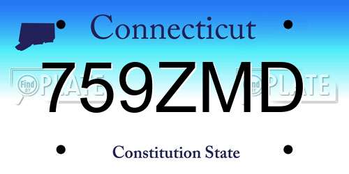 759ZMD Connecticut License Plate