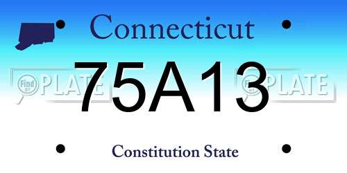 75A13 Connecticut License Plate