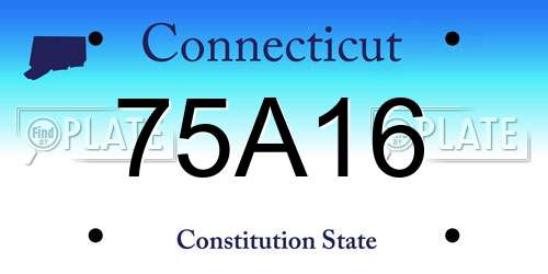 75A16 Connecticut License Plate