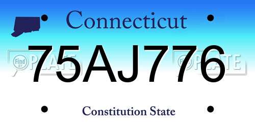 75AJ776 Connecticut License Plate