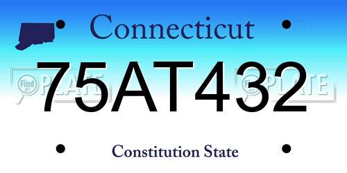 75AT432 Connecticut License Plate