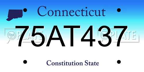 75AT437 Connecticut License Plate