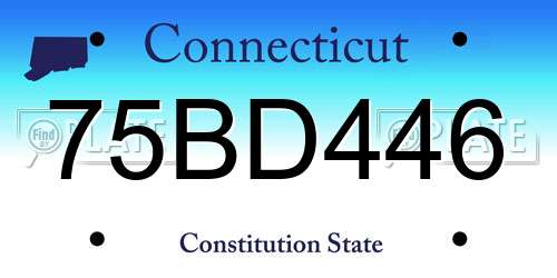 75BD446 Connecticut License Plate