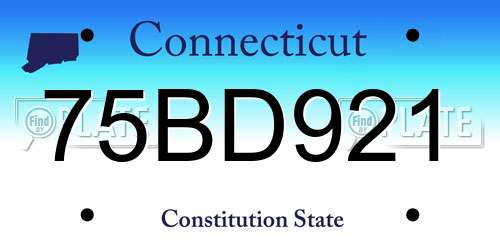 75BD921 Connecticut License Plate