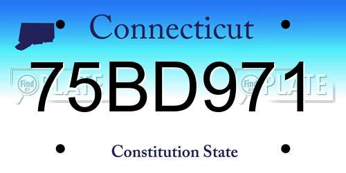 75BD971 Connecticut License Plate