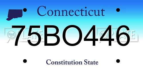 75BO446 Connecticut License Plate