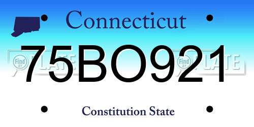 75BO921 Connecticut License Plate