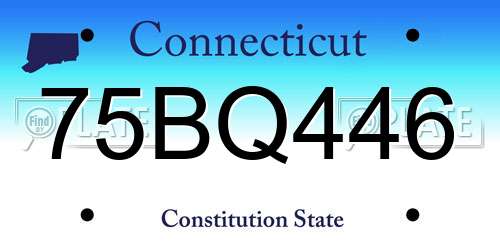 75BQ446 Connecticut License Plate