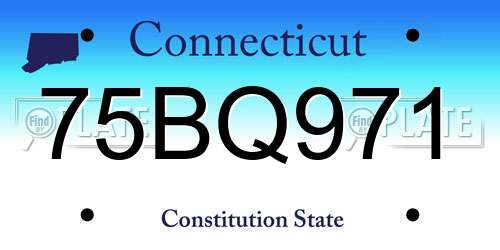 75BQ971 Connecticut License Plate