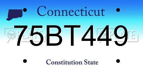 75BT449 Connecticut License Plate