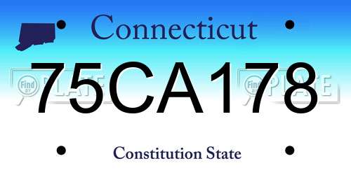 75CA178 Connecticut License Plate