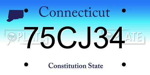 75CJ34 Connecticut License Plate