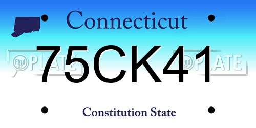 75CK41 Connecticut License Plate