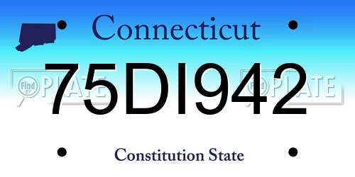 75DI942 Connecticut License Plate