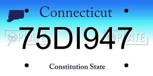 75DI947 Connecticut License Plate