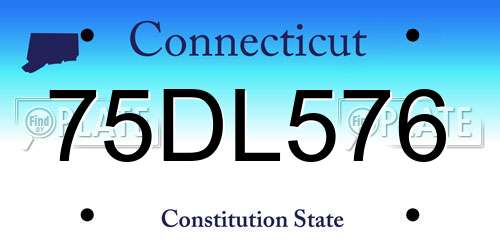 75DL576 Connecticut License Plate