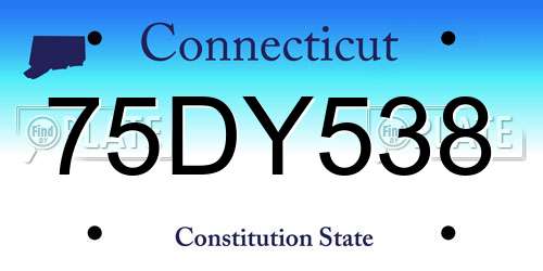 75DY538 Connecticut License Plate