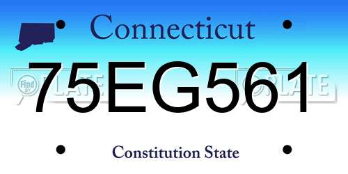 75EG561 Connecticut License Plate