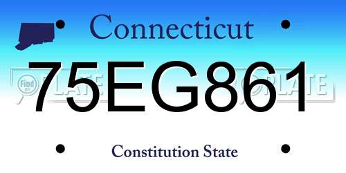 75EG861 Connecticut License Plate