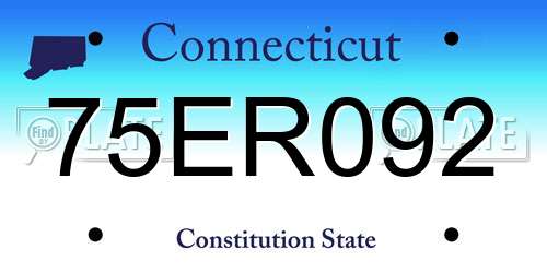 75ER092 Connecticut License Plate