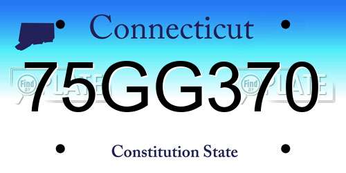 75GG370 Connecticut License Plate