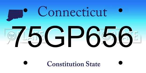75GP656 Connecticut License Plate