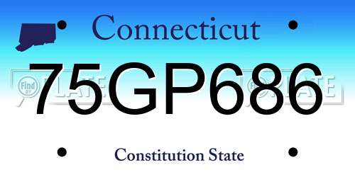 75GP686 Connecticut License Plate