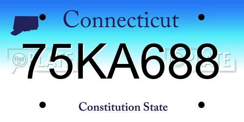 75KA688 Connecticut License Plate