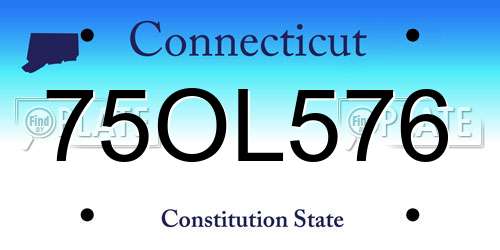 75OL576 Connecticut License Plate