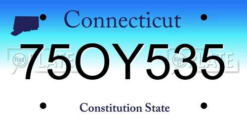 75OY535 Connecticut License Plate