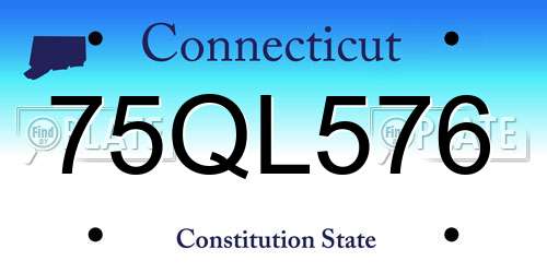 75QL576 Connecticut License Plate