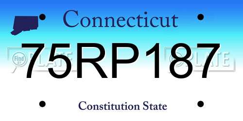 75RP187 Connecticut License Plate