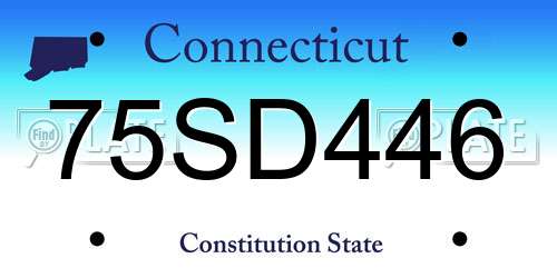 75SD446 Connecticut License Plate