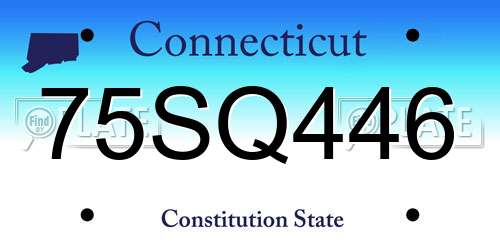 75SQ446 Connecticut License Plate