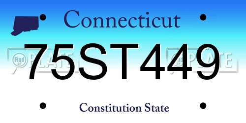 75ST449 Connecticut License Plate