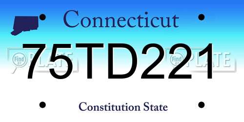 75TD221 Connecticut License Plate