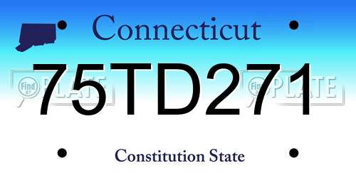 75TD271 Connecticut License Plate