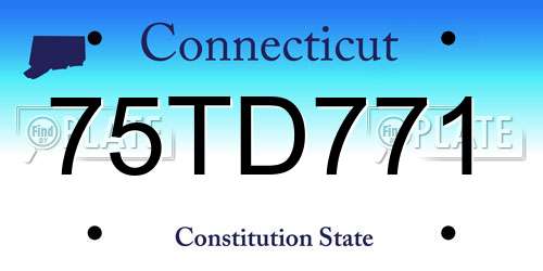 75TD771 Connecticut License Plate