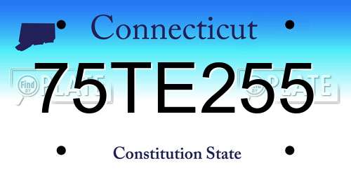 75TE255 Connecticut License Plate