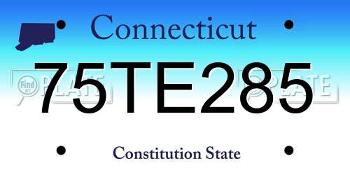 75TE285 Connecticut License Plate