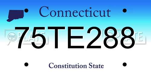 75TE288 Connecticut License Plate