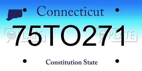 75TO271 Connecticut License Plate
