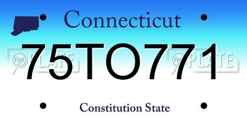 75TO771 Connecticut License Plate