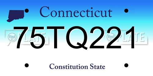 75TQ221 Connecticut License Plate