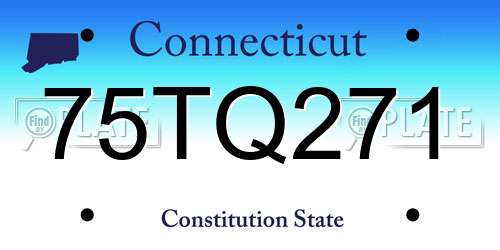 75TQ271 Connecticut License Plate